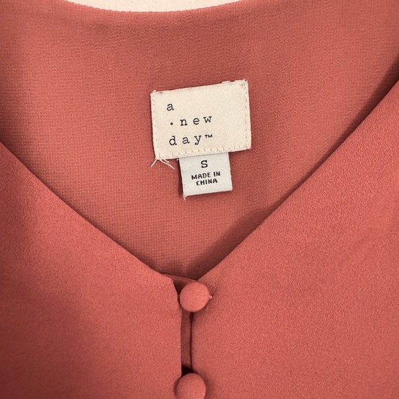 A NEW DAY burnt orange minimalist chic tank 90s summer size small Parisian - Picture 3 of 3